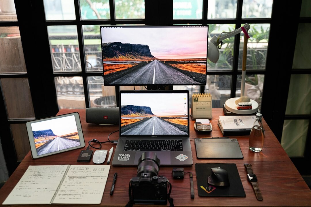 mystery writer desk setup